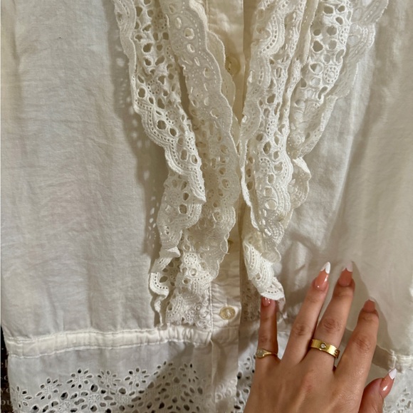 Rose Vine Vintage White Collar Tied Sleeveless Top - Picture 9 of 9